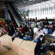 Domestic workers below the HSBC building in Hong Kong.